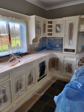spray painted kitchen