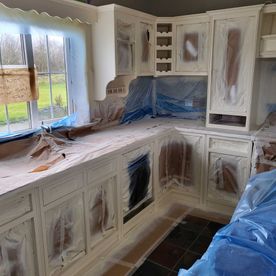 spray painted kitchen